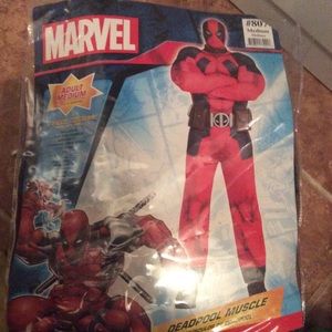 10-16 Deadpool Costume (Very Good Condition) Red and Black from Party City